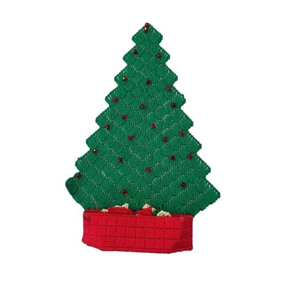 VTG Handmade Christmas Tree Decoration 20 Mini Ornaments Plastic Canvas Kitsch - Picture 2 of 6